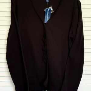 Karen Scott Ladies Black Cardigan Sweater Sz-L. NWT